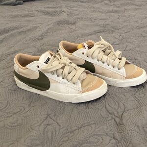 Nike Women's Low-Top Sneakers in Olive, Cream, and Beige